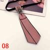 Unisex School Uniform Crystal Rhinestone Jewelry Black Ribbon Tie Necktie Boys Collar Neck Ties JK