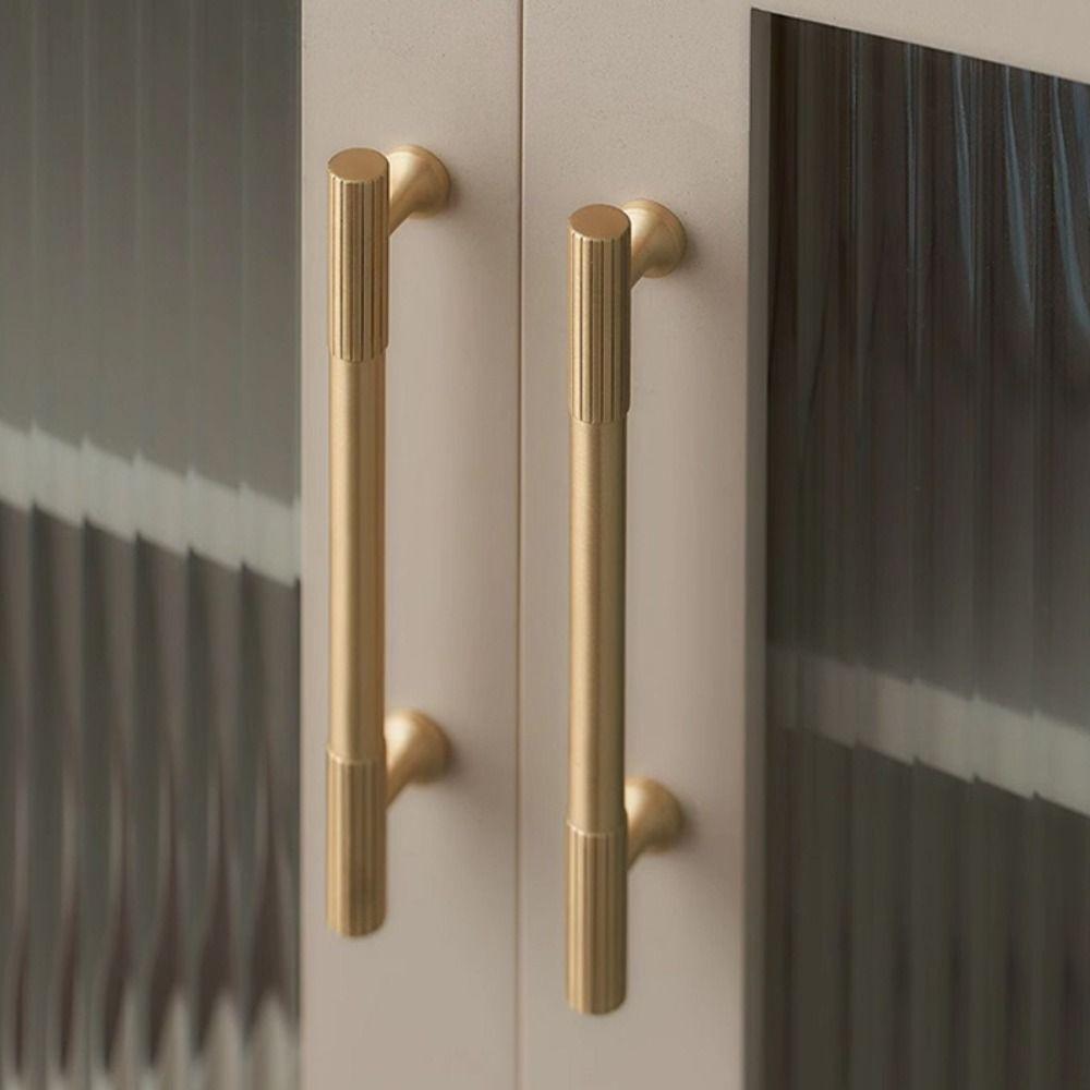 Vertical Fluting Solid Brass Handles Solid Brass Drawer Pulls Furniture Handles Wardrobe