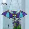 Halloween Hanging Glass Suncatcher Decoration Acrylic 2D Bat Ornament Gothic Car Rearview Mirror Decor for Home Window Wall Car