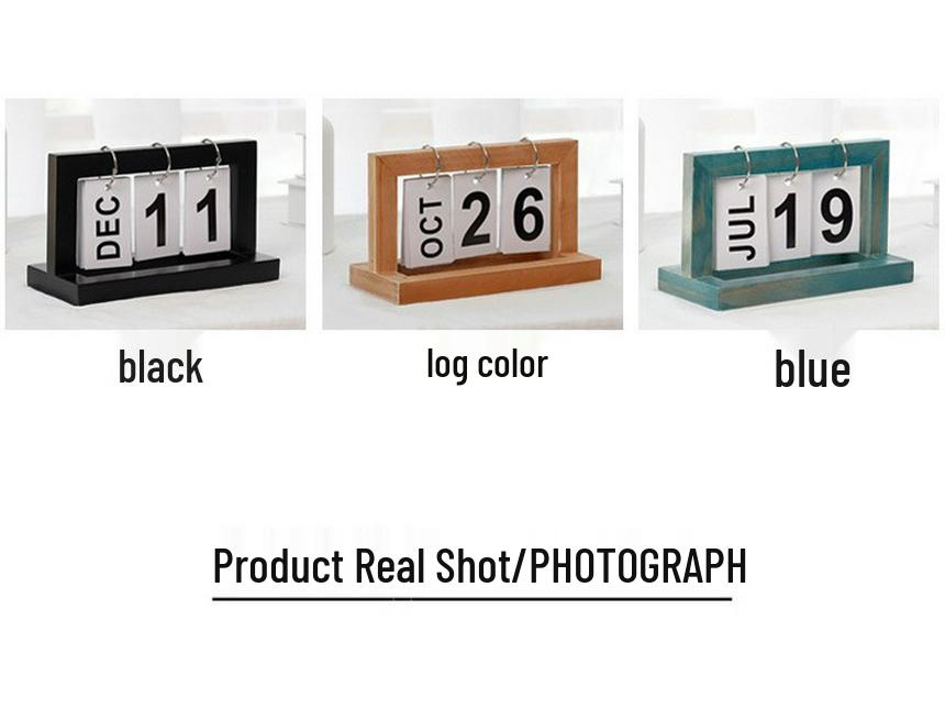 Wooden Flip Calendar - Creative ZAKKA Office and Home Desktop Ornament