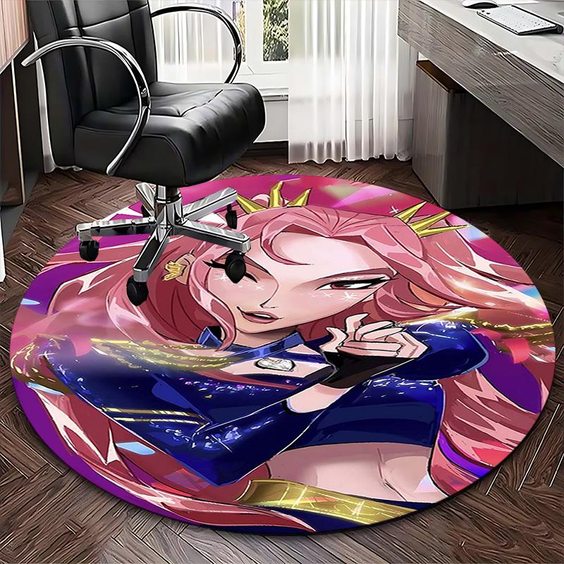 1pc Anime Design Round Carpet - Office Chair Mat, Non-Slip Rug for Anime Fans | Perfect Gift for Anime Lovers | Suitable for Home Decor, Living Room