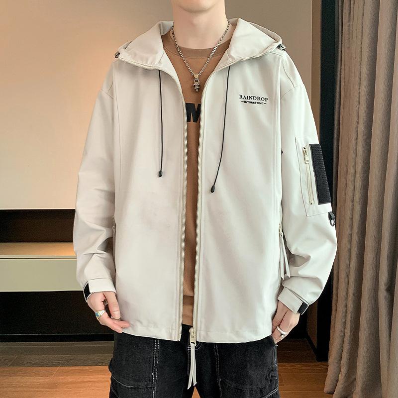 Куртка с капюшоном, мужская, весенне-осенняя, свободная, универсальная, ветрозащитная, куртка для активного отдыха, повседневная, студенческая, куртка-карго