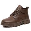 Fashion Men's Casual Boots Spring and Autumn British Workwear Boots Non Slip Soft Sole Comfort Outdoor Mid Top Leather Shoes Zapatillas