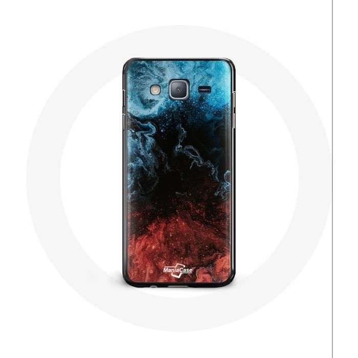 Coque pour samsung galaxy J3 fond de texture abstraite rouge noir bleu