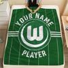 Custom Name VfL Wolfsburg Flannel Blanket, High quality Comfortable for All Seasons, Home Decor, Warmth and Comfort