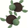 2pcs Handmade Crochet Turtle Coasters Set  Fun Animal Mug Rugs Creative Knitting Housewarming Gift for Daughter Mom Teacher Unique Home Decor