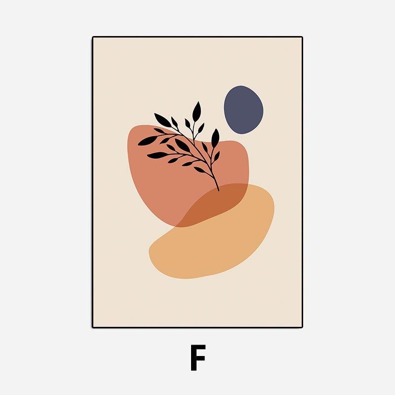 Abstract Color Block Leaves Canvas Painting Geometric Designs Wall Decorative Poster Picture Print Living Room Bedroom Art Decor