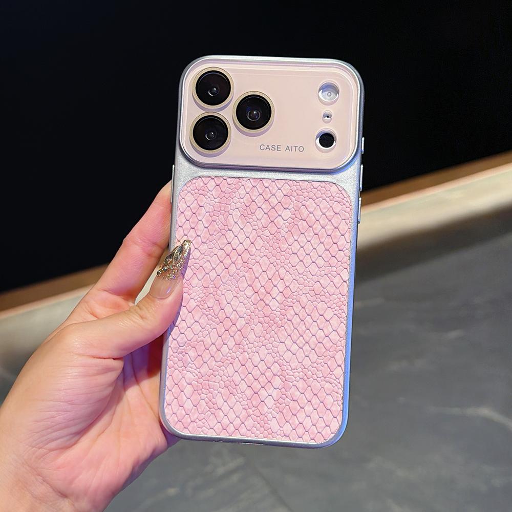 Роскошный кожаный чехол для телефона с узором под крокодила для iPhone 17 16 15 14 Pro Max 17Pro Жесткий ПК Большое окно Ударопрочный Защитный чехол