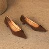 Krazing Pot Suede Fashion Summer Spring Autumn Summer Slip On Party Women Pointed Toe Stiletto Med Heels Pumps