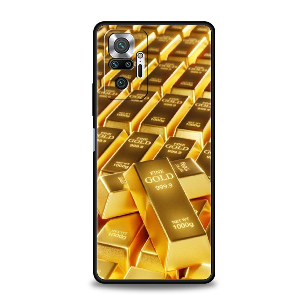 Gold Money Pattern Phone Case For Xiaomi Redmi Note 14 13 5G 10 11 12 Pro Plus 4G 14C 13C 12C 10C Black Cover