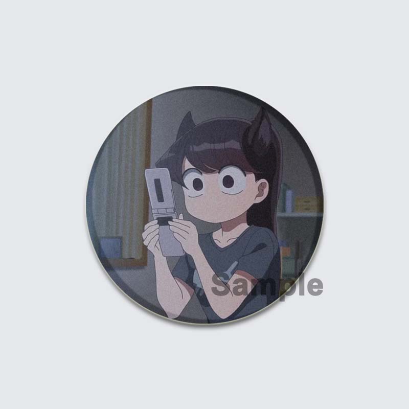 32/44/58 мм Komi Can T Communicate Круглая булавка Милая мультяшная застежка-брошь для рюкзака Аксессуары для одежды Аниме Коллекция Значков Украшения