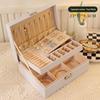 Luxurious Large-Capacity Jewelry Storage Box for Necklaces, Earrings, Bracelets, and Rings In Exquisite Gold Design.