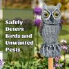 Garden Owl Decoy Outdoor Bird Repellent Owl Statue To Scare Birds Away Squirrel Deterrent Owl Scarecrow with 360-Degree Rotating Head for Patio Porch