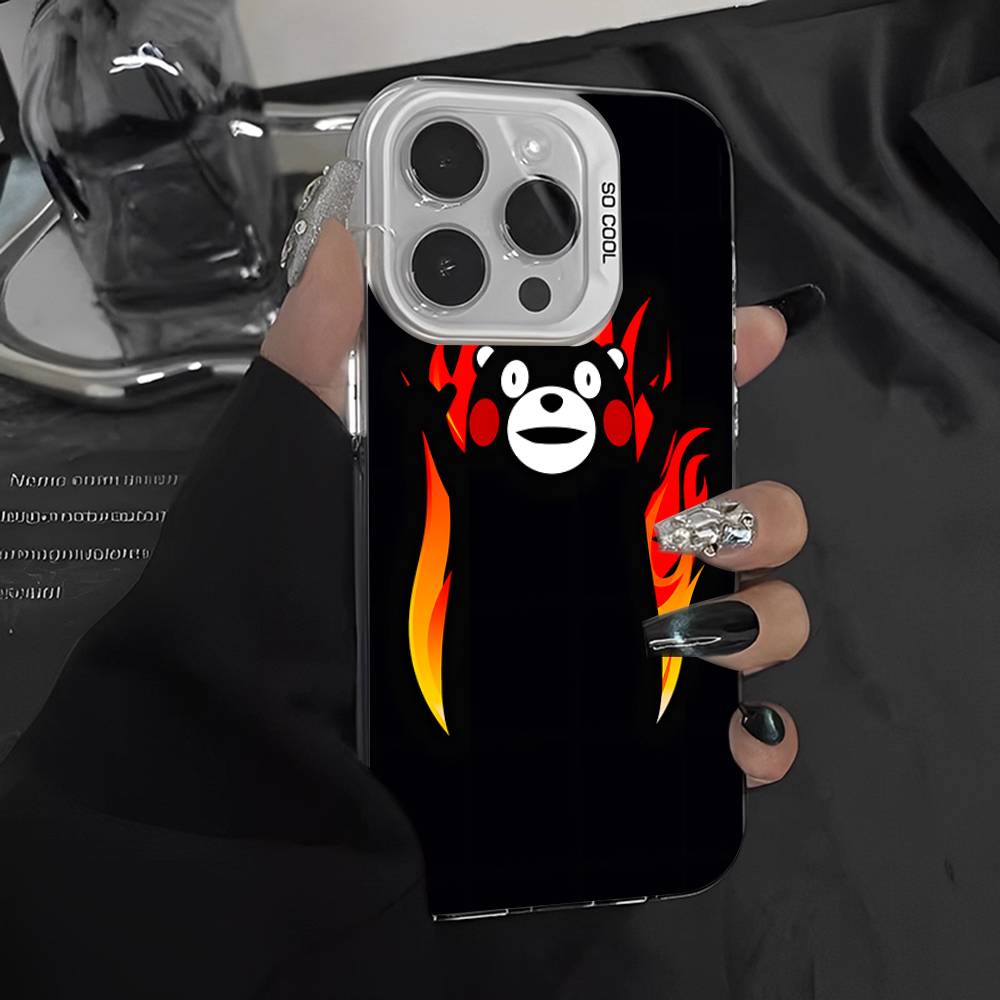 Кумамон Для iPhone 17 16 15 14 13 12 11 Pro Max Plus Матовый Цветной Задний Чехол для Телефона