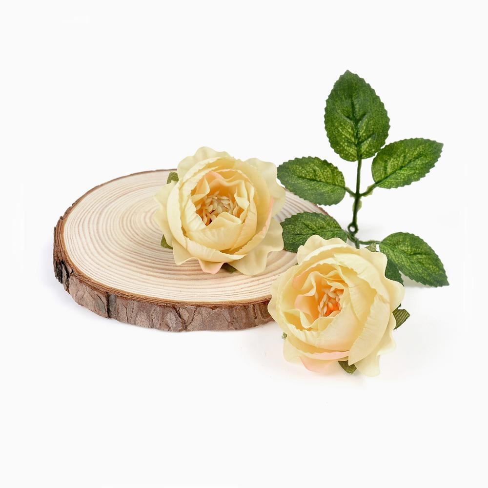 10/20PCs Rose Artificial Flowers 4cm Silk Fake Flower for Home Decor Wedding Party Decoration Wreath DIY Handicraft Accessories