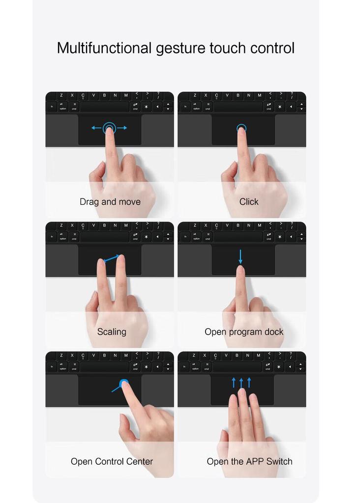 Совместимая Bluetooth-клавиатура Magic Keyboard для iPad 11-го поколения (А16) и iPad Air 10-го поколения (10,9).
