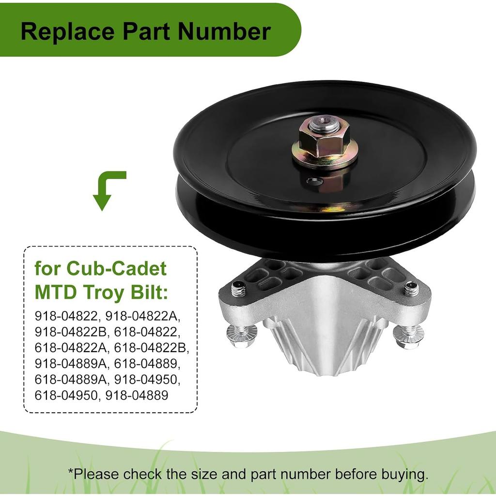 918-04822B Spindle Assembly Fits for Craftsman Cub Troy Bilt Pony Bronco 42" Mower Deck Tractor, Come with All Mounting Hardware Include Threaded Bolt