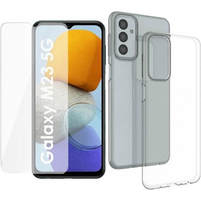 Coque de protection - Yuan Yuan - Samsung Galaxy M23 5G - Silicone transparent - Verre trempé - Ultra-fin 0.26mm