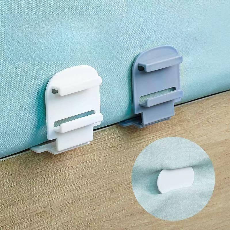 4pcs Bed Sheet & Duvet Cover Holder Clips - No-Drill Bed Sheet Gripper, Heavy-Duty PP/Nylon (Compatible with ABS) Bed Sheet Clips for All Bed Sizes