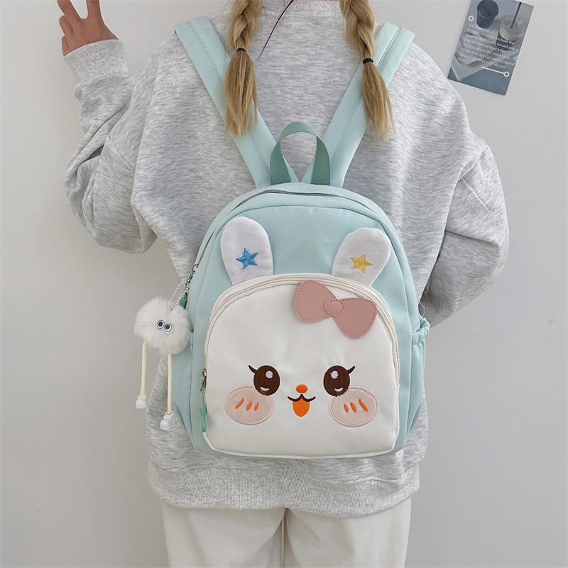 Детский школьный рюкзак для детского сада с изображением девочки-кролика