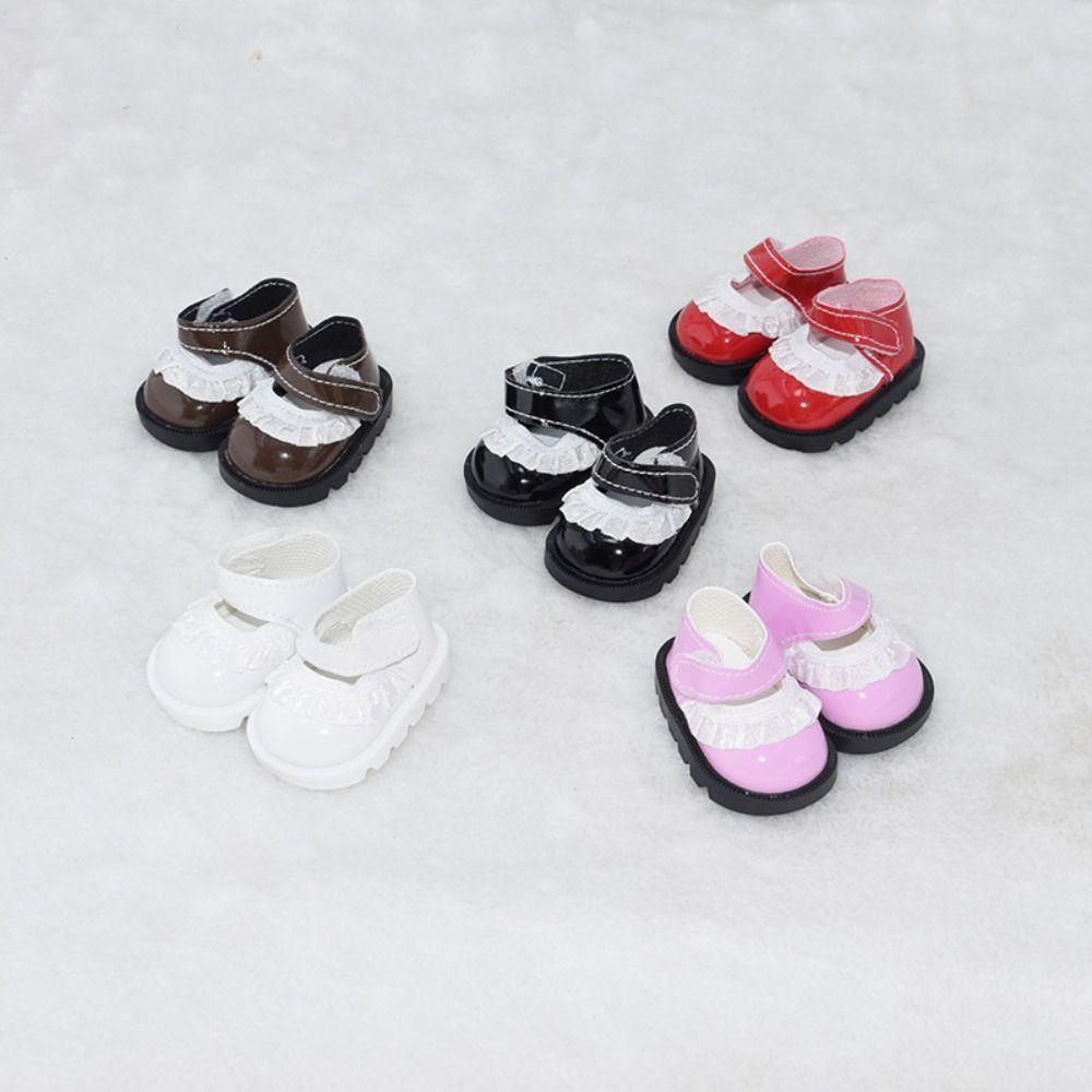 Leather Mini Shoes 20cm Doll Dressing Mini Adhesive Shoes Birthday Gifts
