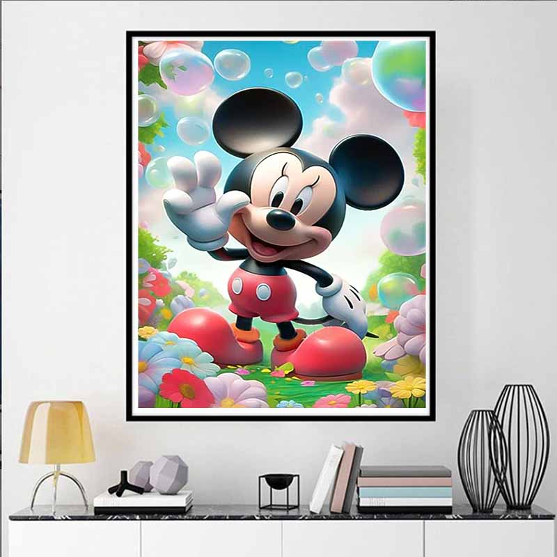 Disney Алмазная живопись, Сад с мыльными пузырями Микки, Тема исцеления, Иллюстрация, Милый, Сделай сам, Мозаика из страз, Набор для вышивания крестом, Вышивка, Подарок, Декор для дома