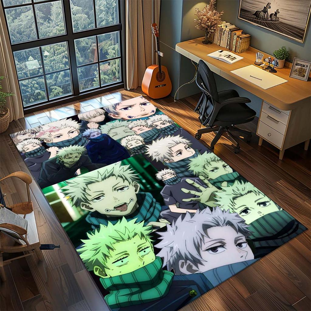 Ковер Jujutsu Kaisen Большой Полиэстеровый Ковер Аниме Нескользящий Коврик для Пола в Гостиную Спальню -QJY