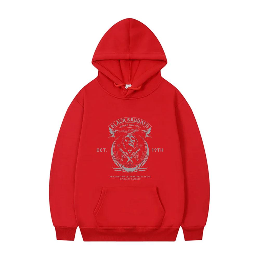 Хэви-метал рок-группа Black Sabbath Худи с принтом Never Say Die Скелет Оззи Осборн Мужские худи-пуловеры Винтажный оверсайз спортивный костюм