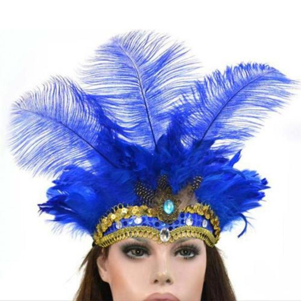 Kids Peacock Indian Hair Accessories Feather Headdress Halloween Carnival Hair Band