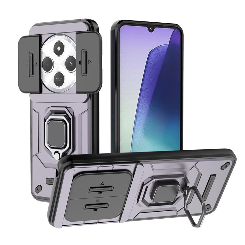 Для Xiaomi Poco C75 Чехол Крышка Poco C75 Capas Бампер для телефона Задняя Противоударная Сдвижная Защитное кольцо для объектива Держатель Fundas Poco C75 C 75