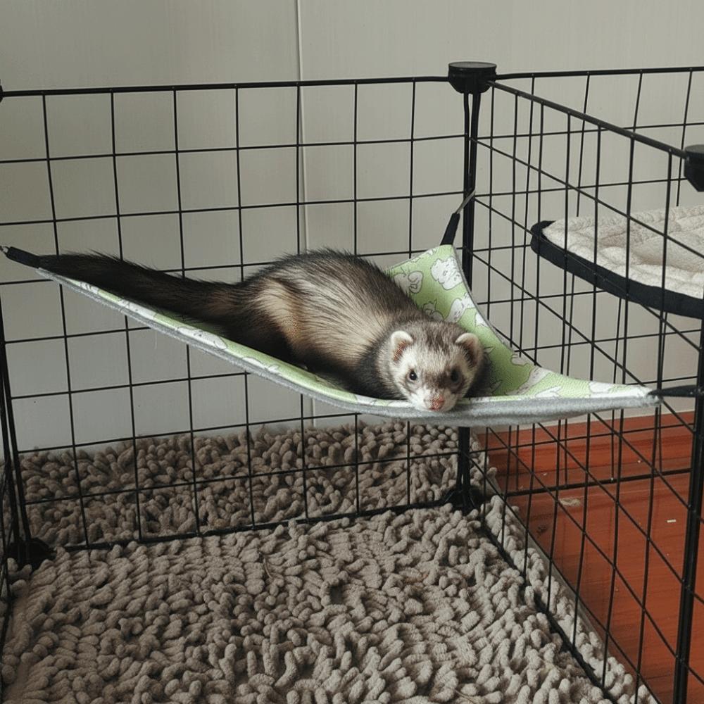 Ice Silk Cooling Hanging Bed Skin-Friendly Guinea Pig Nest Pet Hammock Nest Cage Accessory