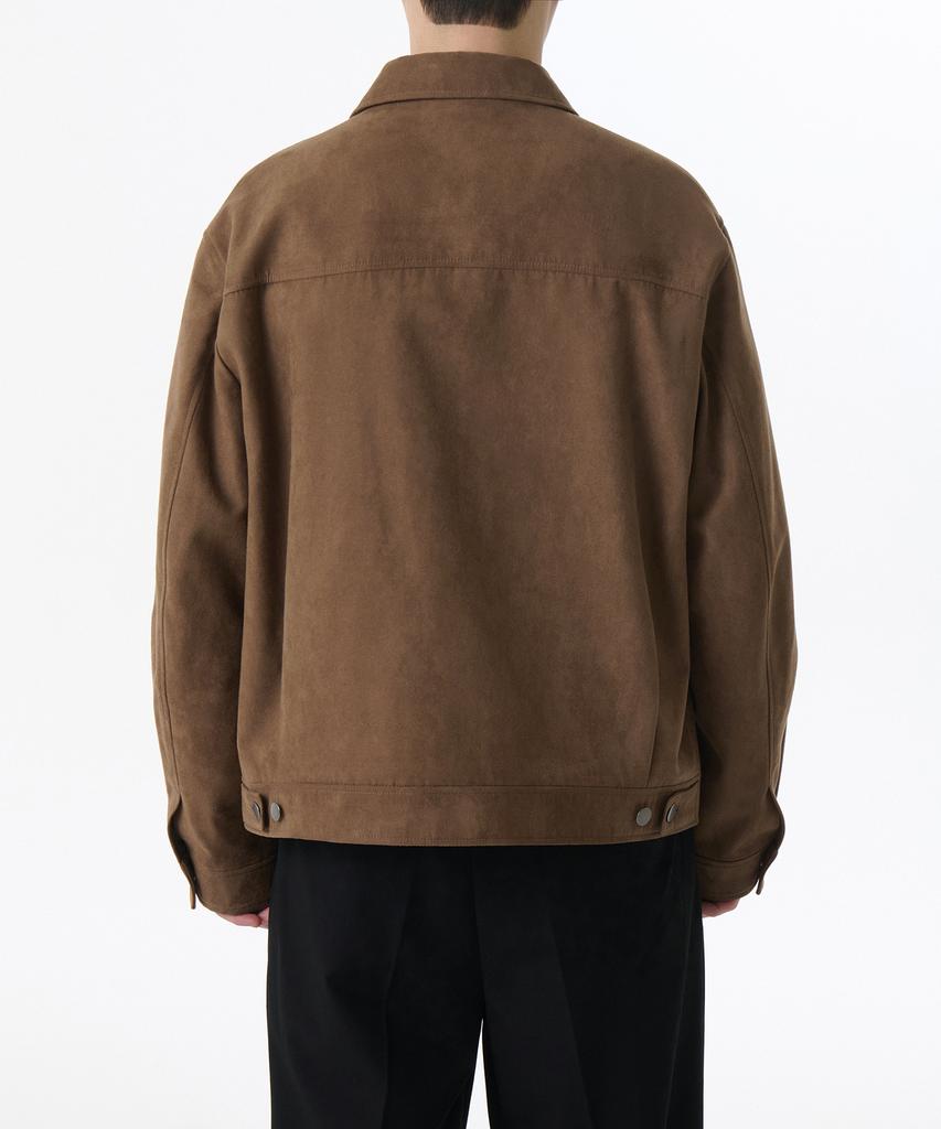 Musinsa Standard Synthetic Suede Minimal Trucker Jacket [Light Brown]
