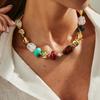 Irregular Shape Beaded Clavicle Jewelry Maillard Style Irregular Necklace Jewelry  Gift Giving