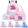 3Pcs/set Cartoon K-Pop Printed Backpack with Pencil Case Lunch Bag for Teenager Girl Boy Bookbag Kid Gift Large Capacity Waterproof Travel Bag