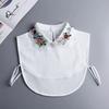 Fake Collar Fashion Detachable Dickey Blouse False Collar Embroidery Flower Fake Half Shirt Collar for Women