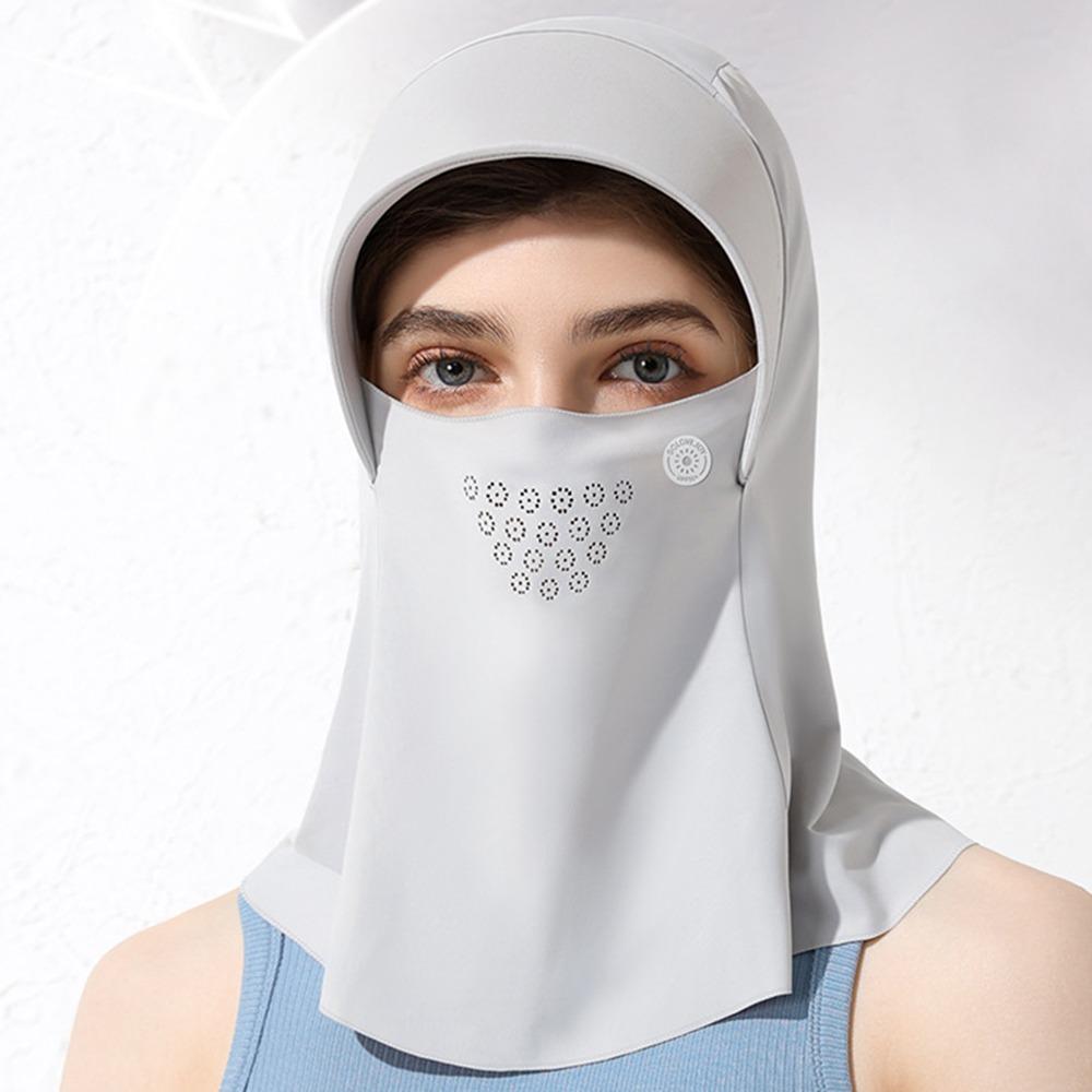 with Hair Hole Full Face Visor Hat Sunscreen Ice Silk Mask Thin Sun Protection Mask Fishing