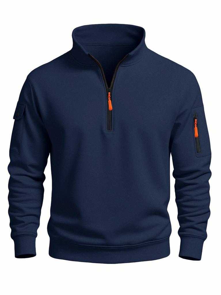 Мужская спортивная толстовка с воротником-стойкой Весна-Осень 2025 - Повседневный топ