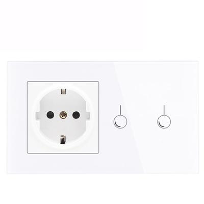 Smart Switch Socket Tempered Glass Panel Wall Mounted Touch Control Switch for Home Office