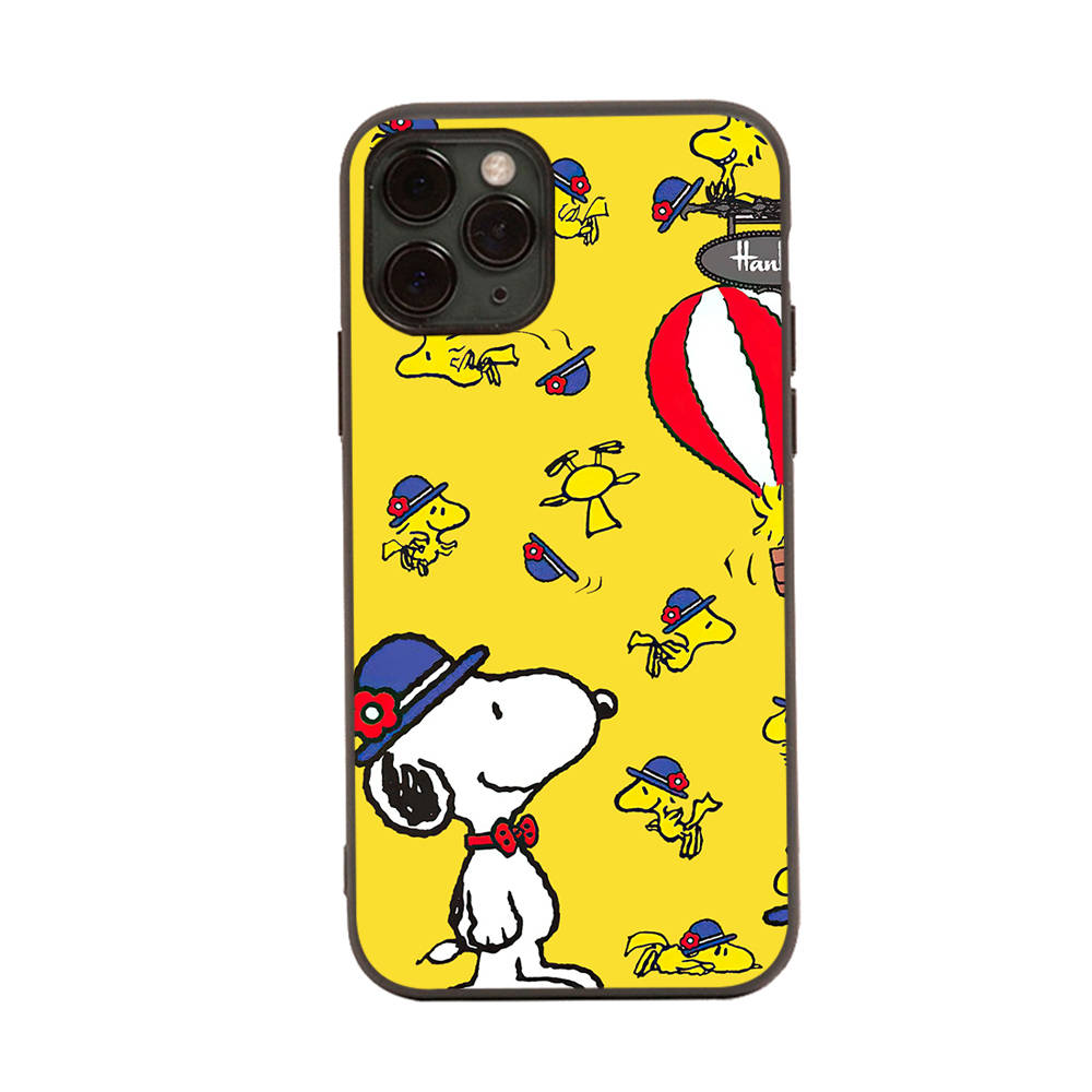 SM11 Lovely Snoopy Black Sofe Case for Samsung Note 20 Lite S24 Ultra S23 A03 A05 A06 A11 A71 A15 A16 A13 A24 A25 A33 A52 A53 A50 M55 M35 Plus