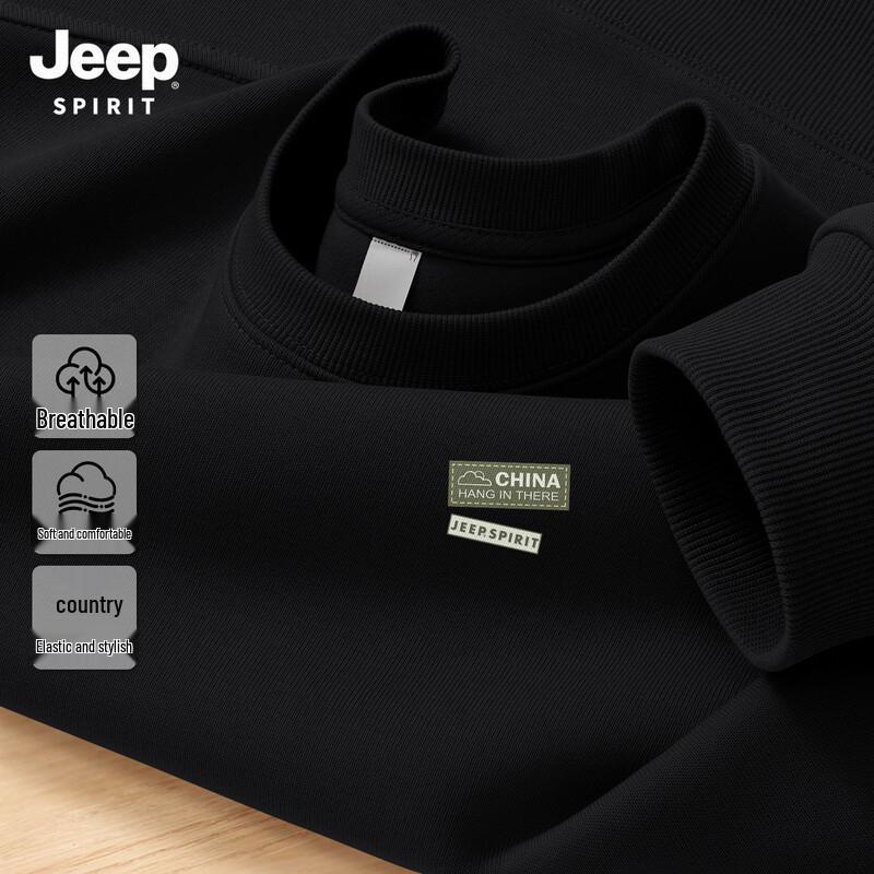 Мужская толстовка JEEP SPIRIT 2026 Весна Осень Свободный крой Круглый вырез