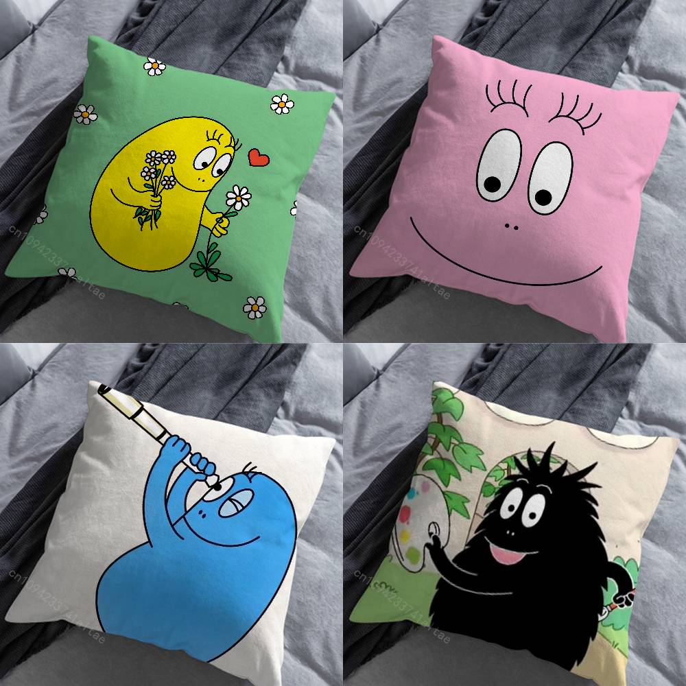 France BBarbapapa Art Throw Pillow Case Living Room Sofa Cushion Cover For Home Bedroom Decoration Protector