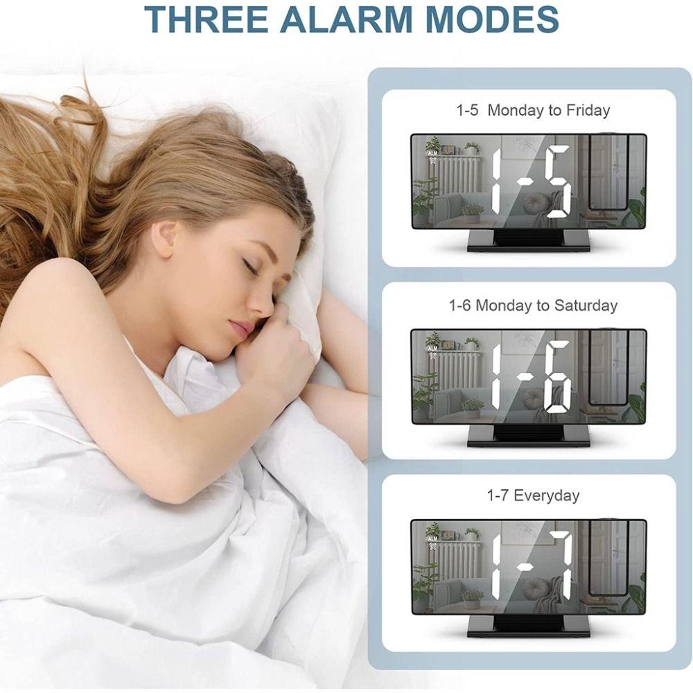 12/24H Display Digital Alarm Clock Backlight LED Alarm Clock Projection Alarm Clock Bedroom