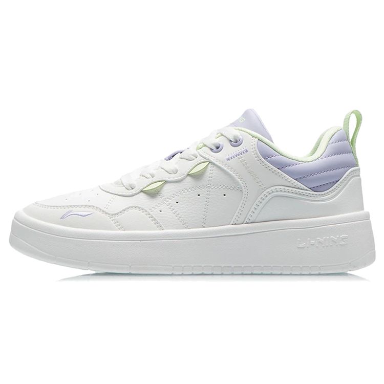 Li Ning Xian Chu Comfortable Trendy Non-Slip Wear-Resistant Low-Top Skate Shoes Women Sneakers White Purple AGCR316-2