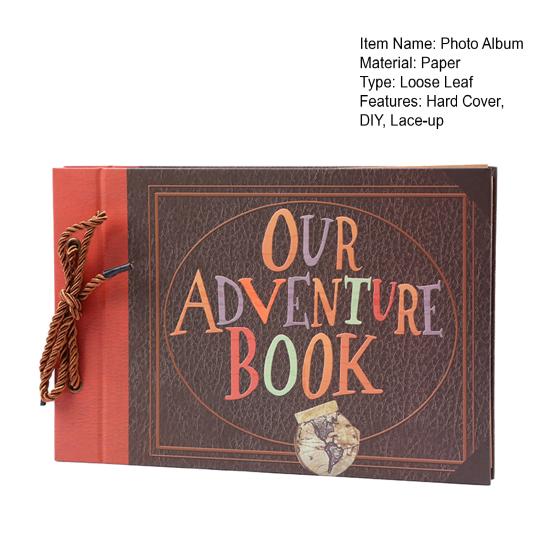 Scrapbook Photo Album DIY Hard Cover Loose Leaf Vintage Kraft Paper Lace-up