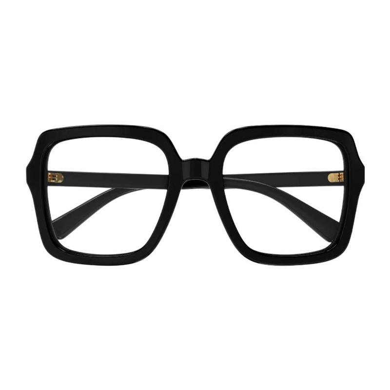 Gucci Очки с логотипом на заушниках, квадратная оптическая оправа, женские, черные, Черный 55, пыльник + футляр для очков (Случайный цвет)