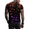 Men's Halloween 3D Pumpkin Bat Printed T-Shirt Casual Short Sleeve Crewneck Top Cool Spooky Jack-O-Lantern Orange Purple Graphic Summer Streetwear Tee