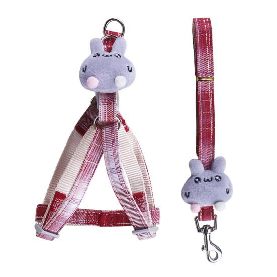 Dog Collar Breathable Adjustable Nylon Puppy Pet Walking Leash Harness Vest for Daily Use