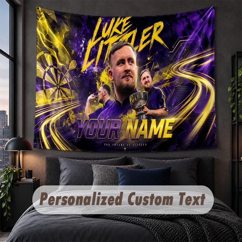 Custom Name Text Tapestry,Luke Littler Decorative Wall Hanging, Background Tapestry For Home Bedroom