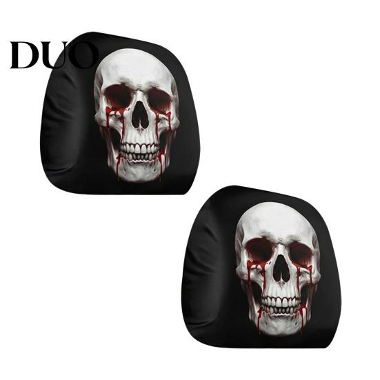 Car Seat Headrest Covers 2Pcs Halloween Scary Covers, Universal Auto Decorations Protector Interior Decoration Accessories for Cars SUVs Trucks Horror