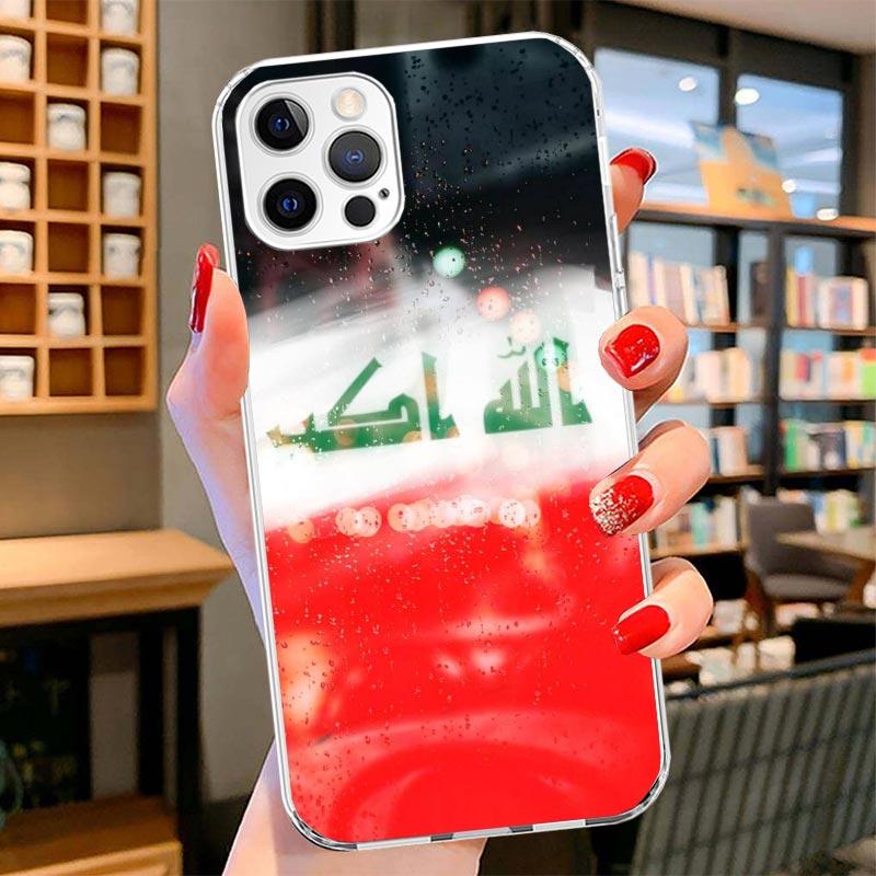 Iraqi Iraq National Flag Cover Phone Case For iPhone 16 17 Air 15 14 Pro Max 16E Phone Case 13 Mini 12 11 7 SE 8 Print Pattern F
